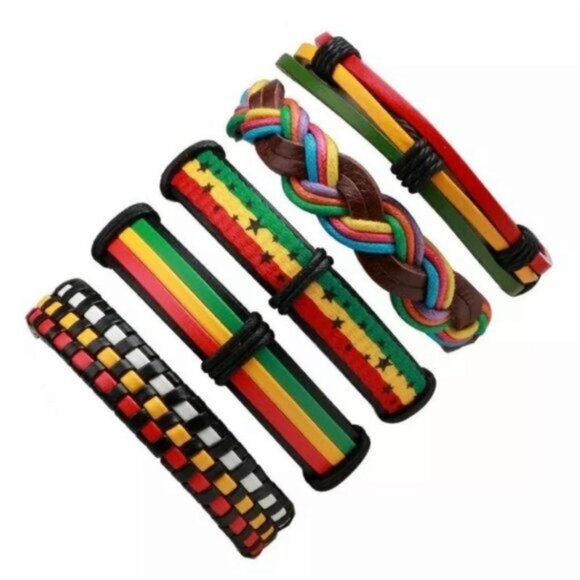 Men's & Woman's Rainbow Genuine Leather Bracelets - Picture 1 of 1